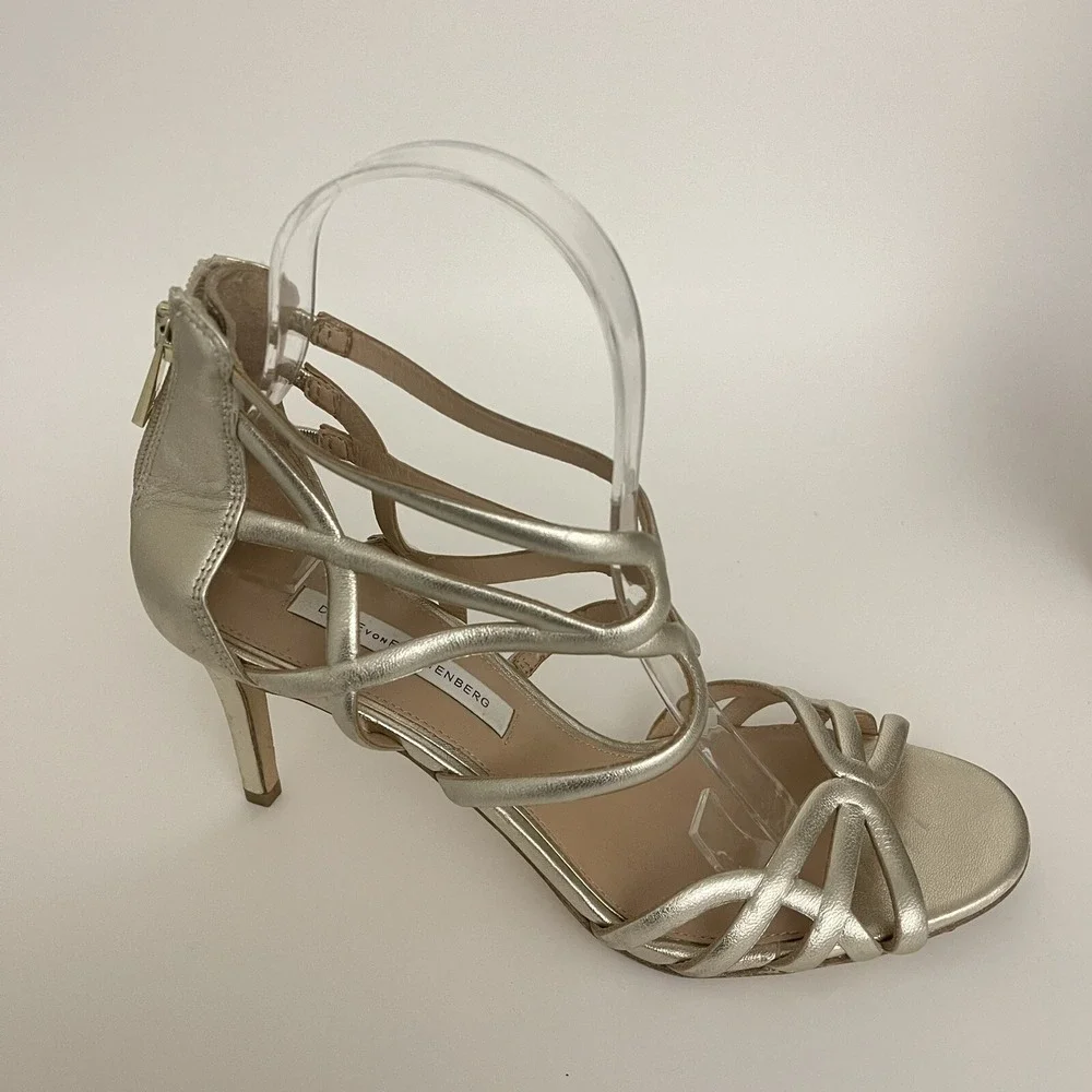 Diane von furstenberg sandal Metallic Heels ‎ Sandal 38 US8 Golden